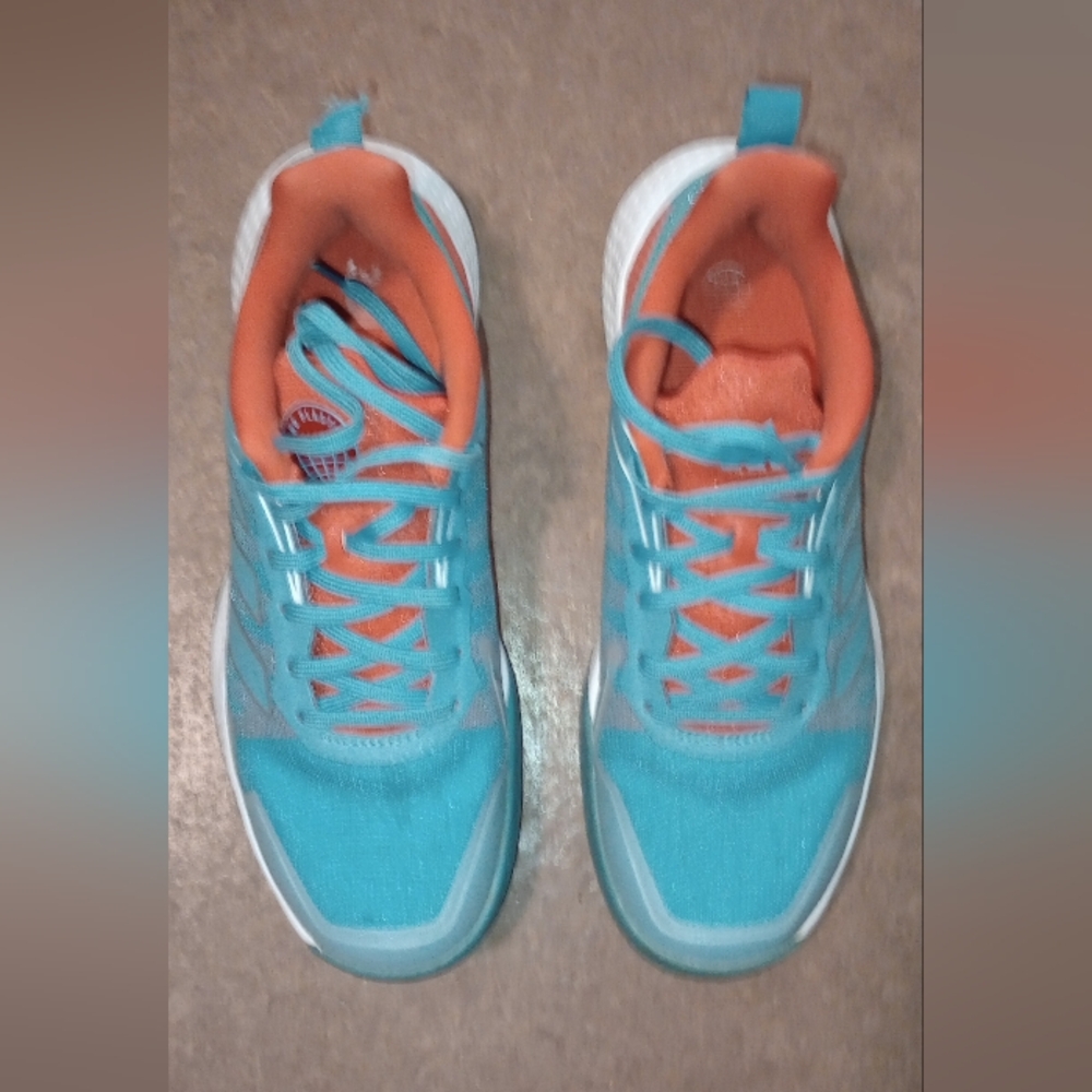 Adidas Women's Defiant Speed Tennis Shoes  Blue White HQ8460 Size 8 EUC